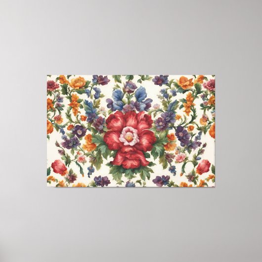 Verbazingwekkende verfijnde rode bloem en delicate canvas afdruk (Voorkant)