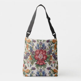 Verbazingwekkende verfijnde rode bloem en delicate crossbody tas