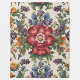 Verbazingwekkende verfijnde rode bloem en delicate fleece deken