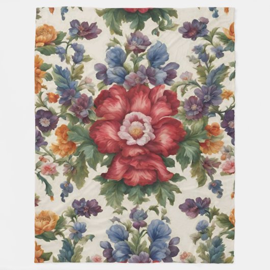 Verbazingwekkende verfijnde rode bloem en delicate fleece deken (Voorkant)