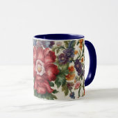 Verbazingwekkende verfijnde rode bloem en delicate mok (Voorkant rechts)