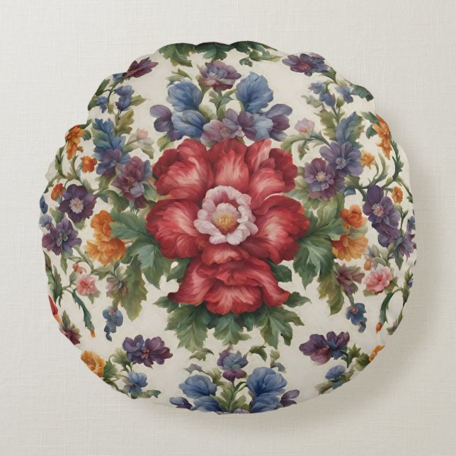Verbazingwekkende verfijnde rode bloem en delicate rond kussen (Voorkant)