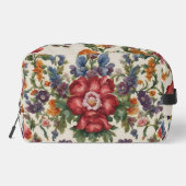 Verbazingwekkende verfijnde rode bloem en delicate toilettasje (Achterkant)