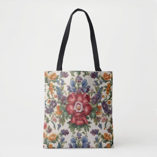 Verbazingwekkende verfijnde rode bloem en delicate tote bag (Voorkant)