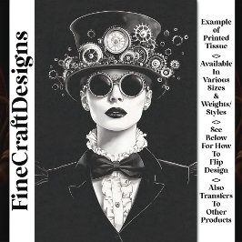Verbazingwekkende Victoriaanse Steampunk Vrouw AC3 Tissuepapier