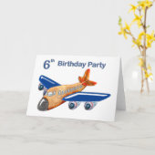 Verbazingwekkende Vliegtuig 6e Verjaardag Kaart (Gele Bloem)