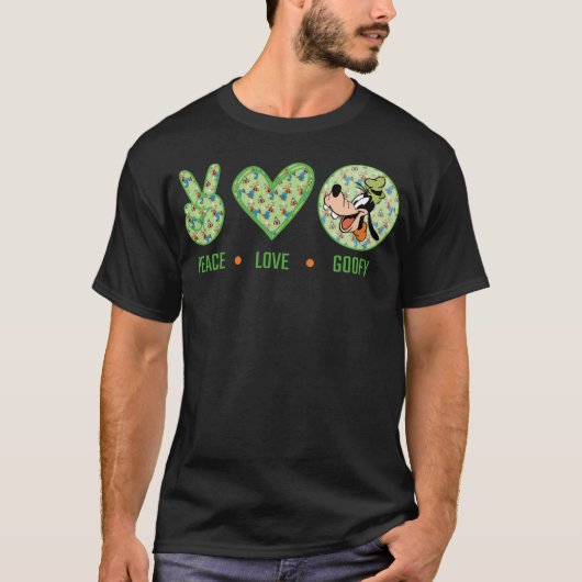 Verbazingwekkende Vrede Liefde Goofy Design T-shirt (Voorkant)