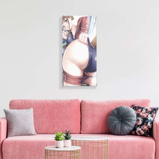Verbazingwekkende Waterverf Anime Butts Single Z C Canvas Afdruk (Insitu (Woonkamer))