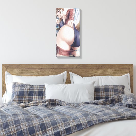 Verbazingwekkende Waterverf Anime Butts Single Z C Canvas Afdruk (Insitu (Slaapkamer))