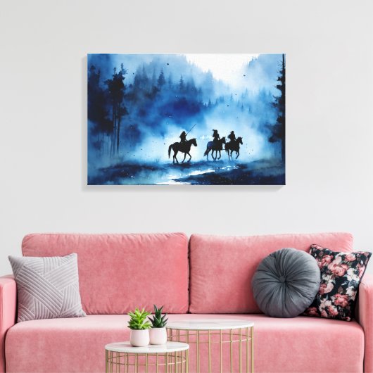 Verbazingwekkende waterverf schilderij van native canvas afdruk (Insitu (Woonkamer))