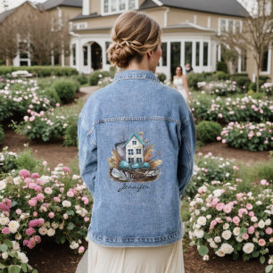 Verbazingwekkende Waterverf Vogelnest Fairytale Co Denim Jacket