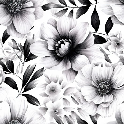 Verbazingwekkende weelderige zwart-witte bloemen d fleece deken