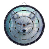 Verbazingwekkende White Snow Fox-verordening Dartbord (Voorkant)