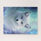 Verbazingwekkende witte sneeuwvos op Icy Land Legpuzzel (Horizontaal)