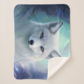 Verbazingwekkende witte sneeuwvos op Icy Land Sherpa Deken (Voorkant)