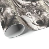 Verbazingwekkende wolf gezicht foto print accessoi cadeaupapier (Rol Hoek)