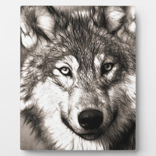 Verbazingwekkende wolf gezicht foto print accessoi fotoplaat