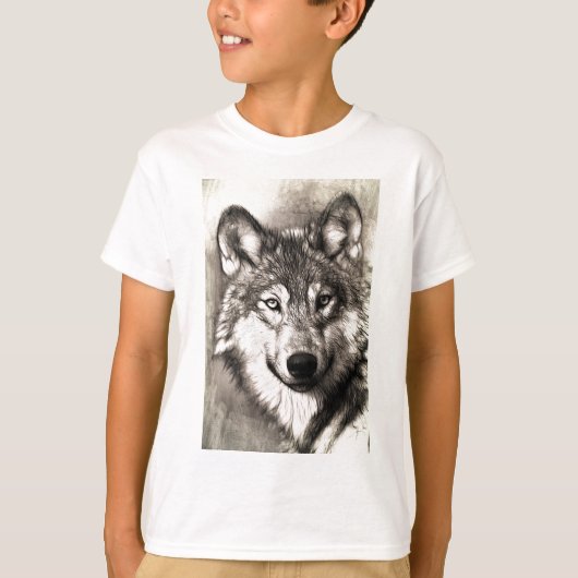 Verbazingwekkende wolf gezicht foto print accessoi t-shirt (Voorkant)