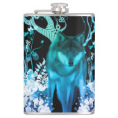 Verbazingwekkende wolf heupfles (Voorkant)