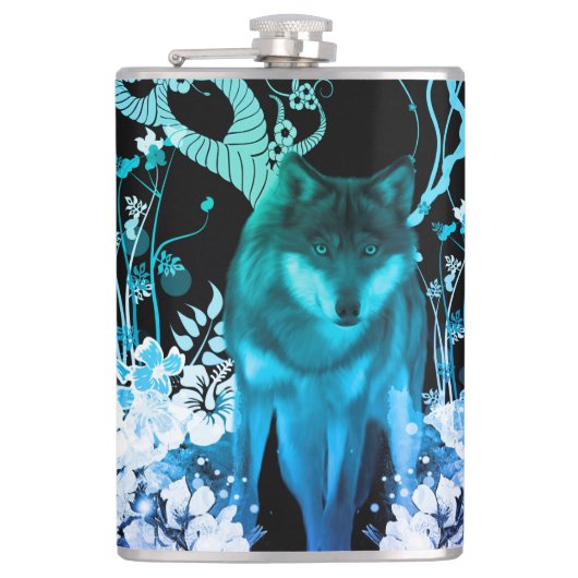 Verbazingwekkende wolf heupfles (Voorkant)