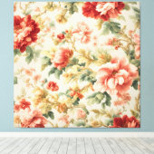 Verbazingwekkende zachte prachtige bloemen, blader canvas afdruk (Insitu (Houten vloer))
