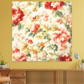 Verbazingwekkende zachte prachtige bloemen, blader canvas afdruk (Insitu (Woonkamer))