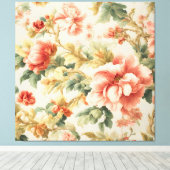 Verbazingwekkende zachte prachtige bloemen, blader canvas afdruk (Insitu (Houten vloer))