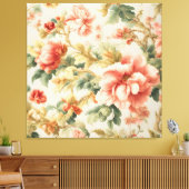Verbazingwekkende zachte prachtige bloemen, blader canvas afdruk (Insitu (Woonkamer))