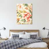Verbazingwekkende zachte prachtige bloemen, blader canvas afdruk (Insitu (Slaapkamer))