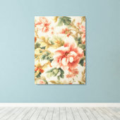 Verbazingwekkende zachte prachtige bloemen, blader canvas afdruk (Insitu (Houten vloer))