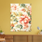 Verbazingwekkende zachte prachtige bloemen, blader canvas afdruk (Insitu (Woonkamer))
