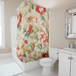 Verbazingwekkende zachte prachtige bloemen, blader douchegordijn