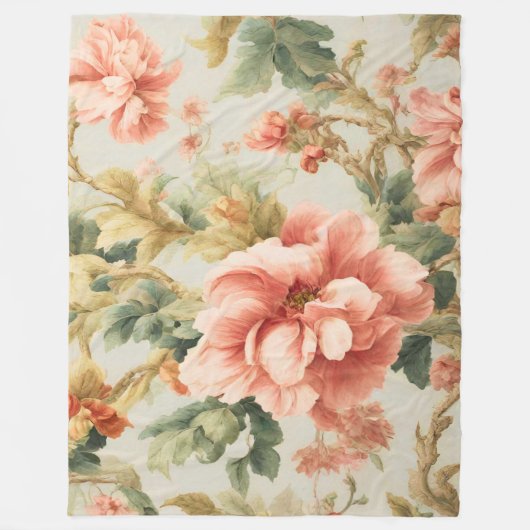 Verbazingwekkende zachte prachtige bloemen, blader fleece deken (Voorkant)