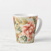 Verbazingwekkende zachte prachtige bloemen, blader latte mok (Rechterhoek)