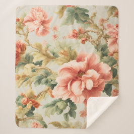 Verbazingwekkende zachte prachtige bloemen, blader sherpa deken