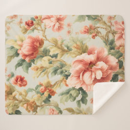 Verbazingwekkende zachte prachtige bloemen, blader sherpa deken