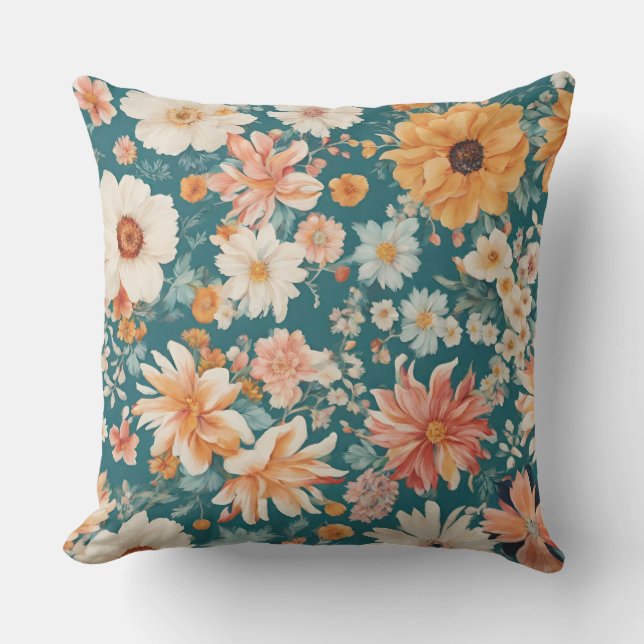 Verbazingwekkende zachte zomerbloemen buitenkussen (Voorkant)
