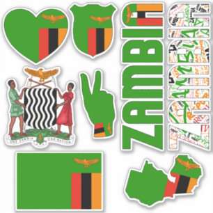 Verbazingwekkende Zambia vormen nationale symbolen Sticker