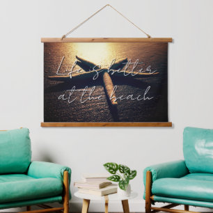 Verbazingwekkende zeester strand foto op maat hangend wandkleed