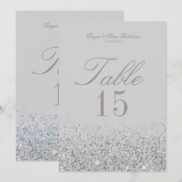 Verbazingwekkende Zilveren Glitter Bruiloft Tafel  Kaart