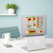 Verbazingwekkende Zimbabwaanse nationale symbolen Sticker (Laptop op bureau)