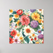 Verbazingwekkende zomertuin kleurrijke bloemen canvas afdruk (Voorkant)