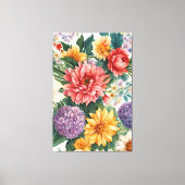 Verbazingwekkende zomertuin kleurrijke bloemen canvas afdruk (Voorkant)
