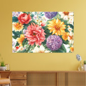 Verbazingwekkende zomertuin kleurrijke bloemen canvas afdruk (Insitu (Woonkamer))