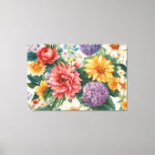 Verbazingwekkende zomertuin kleurrijke bloemen canvas afdruk (Voorkant)