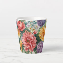 Verbazingwekkende zomertuin kleurrijke bloemen latte mok