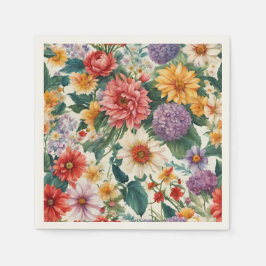 Verbazingwekkende zomertuin kleurrijke bloemen servet