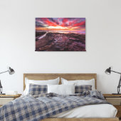 Verbazingwekkende zonsondergang in de getijdepools canvas afdruk (Insitu (Slaapkamer))