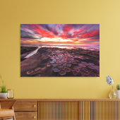 Verbazingwekkende zonsondergang in de getijdepools canvas afdruk (Insitu (Woonkamer))