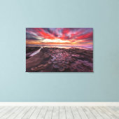 Verbazingwekkende zonsondergang in de getijdepools canvas afdruk (Insitu (Houten vloer))